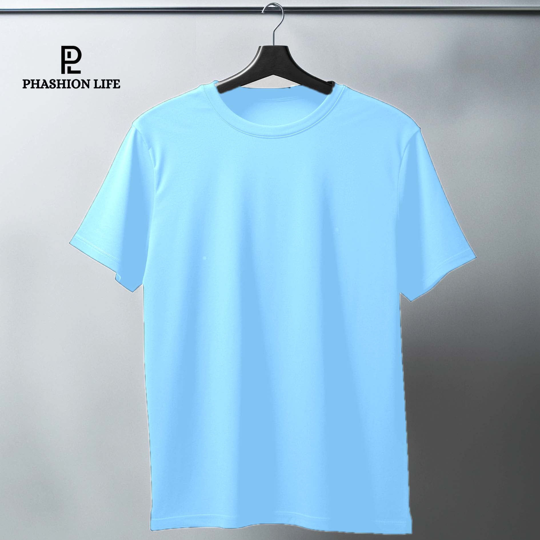 Round Neck T-shirt (Sky Blue)